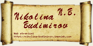 Nikolina Budimirov vizit kartica